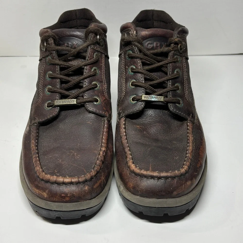 GBX Sacramento Hiking Boots Men 12M Brown Leather Waterproof Distressed Gorpcore